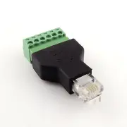 Ethernet RJ12 6P6C Male to Screw Terminal 6 Pin Splitter CCTV Adapter Connector