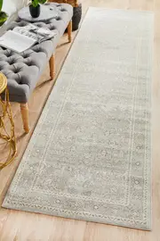 Abode Rug Culture Silver Vintage Border Runner Rug