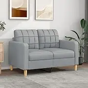 Generic 2-Seater Sofa Light Grey 120 cm Fabric,Furniture,Sofas