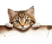 TIGER KITTEN CAT PEEK A BOO COMPUTER MOUSE PAD 9 x 7