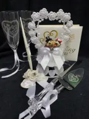 TASMANIAN DEVIL TAZ wedding Cake topper LOT glasses server guest book garter