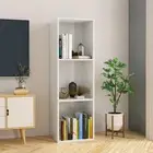 High Gloss White Book and TV Cabinet 36x30x114 cm Engineered Wood Storage Unit