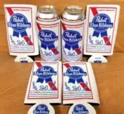Pabst Blue Ribbon PBR Beer Koozie 24 oz Tall Can Cooler Six (6) Pack - New & F/S