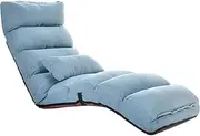 Lazy Sofa Bay Window Single Recliner Foldable Sofa Bed Living Room Legless Chair Multi-site Multi-Speed Adjustable Recliner Bearing 150KG 325ZXK (Color : Blue, Size : 82 * 119 * 17CM)