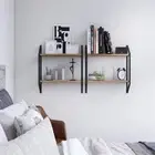 Rustic Brown Wall Shelves for Bedroom Decor Over Toilet Floating Storage Ledges