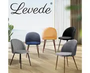 Levede 2x Dining Chairs Seat French Provincial Kitchen Lounge Chair Navy