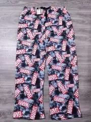 Marvel Pajamas Mens X-Large 40-42 Black White Tie Dye Superhero Lounge Pants