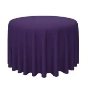 132" Round Polyester Fabric Tablecloths for Wedding Banquet - Purple