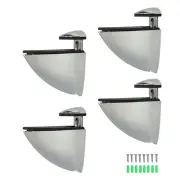 Glass Shelf Adjustable Floating Bracket Large Alloy Brushed Chrome Wood Heavy