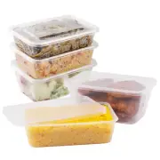 500sets Reusable Takeaway Food Rectangular Plastic Containers with Lids