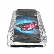 Wizard Witches & Warlocks D3 Glass Square Ashtray 4" x 3" Smoking Cigarette Bar