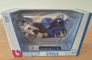 BBURAGO CYCLE SCALE 1:18 KAWASAKI NINJA ZX-10R MOTORCYCLE MODEL 11728 BLUE