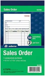 Sales Order Books, 2-Part, Carbonless, White/Canary, 4-3/16" X 7-3/16", B