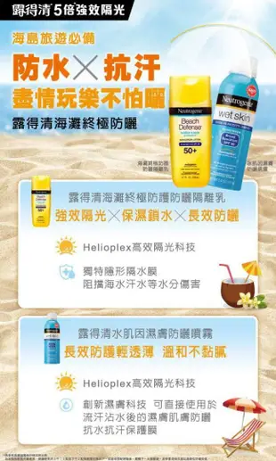 澳洲製 Neutrogena 露得清 海灘終極防護防曬隔離乳SPF 50+ PA+++ 防曬乳液 海灘戲水防曬乳