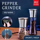 Stainless Steel Salt and Pepper Grinder Manual Ceramic Mills Glass Kitchen AU