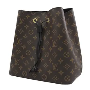 Louis Vuitton LV M44020 Neonoe 經典Monogram肩斜水桶包.黑