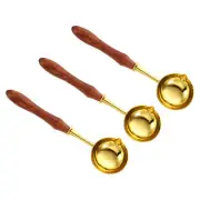 5" Wax Seal Spoon, 3Pcs Vintage Wax Sealing Melting Spoon, Rosewood Color