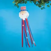 Windsock - Patriotic Uncle Sam 4th of July Outdoor Hanging Patio Porch Decor 52"