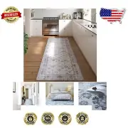 Non-Shed 2'x6' Floral Runner Rug - Lightweight, Washable for Indoor Spaces