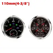 W PRO 110mm 2 Gauge Set GPS Speedometer Tachometer 120 MPH 4 IN 1 Multi-Function