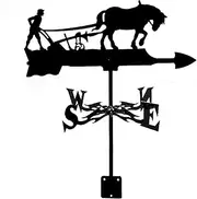 Wind vanes, Outdoor Garden Farmer Metal Weathervane, Horse Farmland Stainless Steel Weather Vane with Roof Mount Courtyard Decorations Corrosion Resistant and Long-Lasting