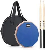 LOLUNUT 8 Inch Silent Drum Pad, Dumb Drum Beginner Rubber Practice Pad, with 5A Drum Sticks & Storage Bag