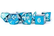 Metal Polyhedral Dice Set (Blue Painted)