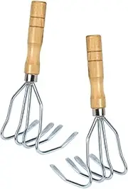 2Pcs Clam Rake with Ergonomic Handle Lightweight Beach Shell Digging Tool Comfortable Grip for Clamming and Seafood Harvesting