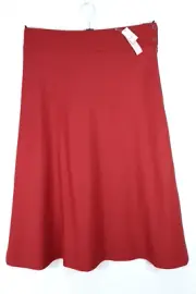 NWT TALBOTS Women's Wool Flannel A-Line Maxi Flare Skirt Lined Dark Red Size 10