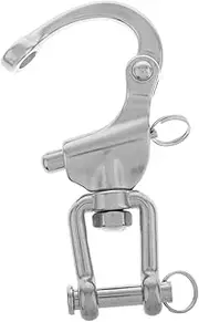 Outanaya Rotating Spring Shackle Carabiner Spring Snap Hook Detachable Snap Hook Swivel Eye Snap Hooks Clip Hooks Swivel Hooks Clips Snap Buckle Heavy Duty Snaps Hook Stainless Steel Silver