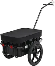 PEXMOR Bike Cargo Trailer with Removable Box & Waterproof Cover, Bicycle Wagon Trailer with 16" Wheels & Quick Release Universal Coupler, Large Loading Bike Trailer Storage Cart with Reflectors