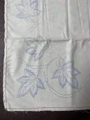 Vintage Embroidery Leaves Stamped Tablecloth 35” square
