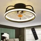 Flush Mount Ceiling Fans with Lights and Remote Control，Modern Enclosed B