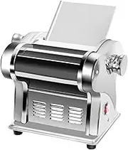 Commercial Stainless Steel Fully Automatic Electric Pasta Maker, Dough Cutter Dumplings Roller Noodles Machine - 0.3-4mm Adjustable Thickness(Size:2 Knives)