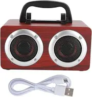 Richer-R Speaker,Portable Wooden Speaker Loudspeaker Box Red Wood Grain Enjoy Music Equipment,Wooden Wireless Speaker for Mobile Pones,Computers,Tablets