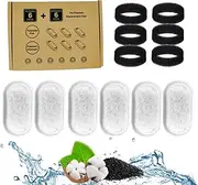Fiabgum Cat Water Fountain Filter Replacement - 12 Pack With 6 Carbon and 6 Foam Filters for 67oz/2L/3.2L Stainless Steel Pet Water Dispenser