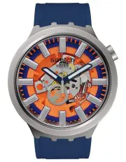 [Swatch] Orange In The Works Watch in Blue