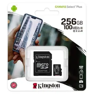 【Kingston 金士頓】新版 256GB Canvas Select Plus microSDXC 記憶卡(SDCS2/256GB 原廠永久保固)