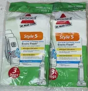 2 packs of 3 Bags Each Bissell style 5 Fits PowerClean 35401/3540B New Genuine