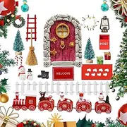Vibhgtf Fairy Door Accessory Set, Fairy Garden Door Set, Decorative Small Door Support with Accessories - Education, Educational Toy, Decoration for Home, Wedding, Craft Activities for Girls and