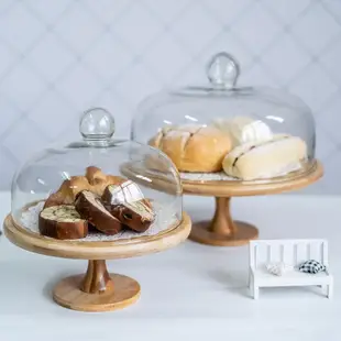 Cake dessert stand display rack snack tray with glass cover