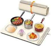 iTRUSOU Electric Flat Warmer, Flexible Foldable Hot Plate with Adjustable Temperature and 3 Hour Timer, Warmer Plate Warmer for Buffets Parties Banquet