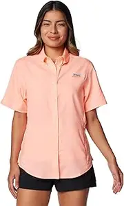 [Columbia] Women's Tamiami II Short Sleeve Shirt, 2024 Tiki Pink, Medium