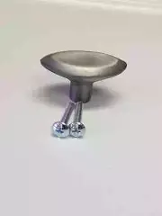 BETSY FIELDS DESIGN BRUSHED CHROME OVAL KNOB, KITCHEN CABINET DOOR CUPBOARD