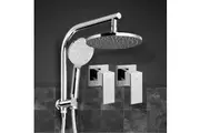 Cefito 9'' Rain Shower Head Set Handheld Round High Pressure Twins TapChrome