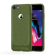 For Iphone 8 and 7 Carbon Fiber Texture Shockproof Tpu Protective Case(Green)
