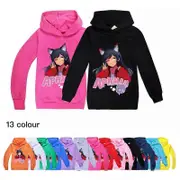 New Boys Girls Casual Long Sleeve Hoodie Aphmau Kids Hooded Sweatshirt Tops Gift Light Blue 6-7Years