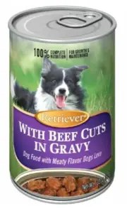 Retriever Adult Beef Cuts in Gravy Recipe Wet Dog Food,1 Can- 22 oz.