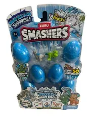 ZURU Smashers Dino Ice Age Surprise 8 PACK Smash Frozen Egg Rebuild Slime Figure