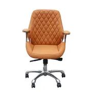 Salon Client Chair Arm Rest 3219B Hydraulic Massage Swivel Leather PU Cappuccino